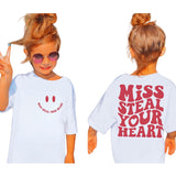 Miss Steal Your Heart, Kids Valentines, Girl Valentine's Day Tee, Toddler Sweatshirt, Valentines Shirt, Valentines Day, Toddler Valentine Gift