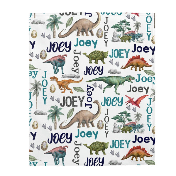 Custom Blanket with Name - Personalized Blanket - Custom Dinosaur Blanket - Christmas Gift - Dinosaur Blanket for kids - Blanket with Dinos