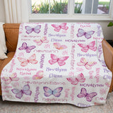 Personalized Name Blanket - Butterfly Blanket - Personalized Butterfly Baby Blanket - Butterflies Baby Name Blanket - Baby Shower Gift