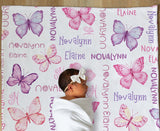 Personalized Name Blanket - Butterfly Blanket - Personalized Butterfly Baby Blanket - Butterflies Baby Name Blanket - Baby Shower Gift