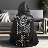 Gothic Hooded Blanket,  Wearable Blanket For Goth Lovers, Vampire Goth Skeleton Hoodie Halloween Costume