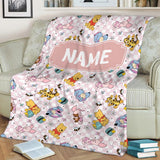 Personalized Winnie the Pooh blanket, Pooh Bear and friends blanket, Birthday gift for her/him, Kids Adults blanket