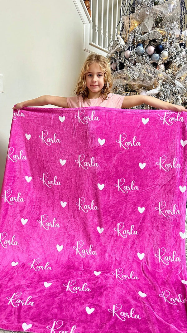 Custom Name Blanket - Personalized Gift for Kids Adults - Unique Baby Shower, Christmas and Birthday Gift