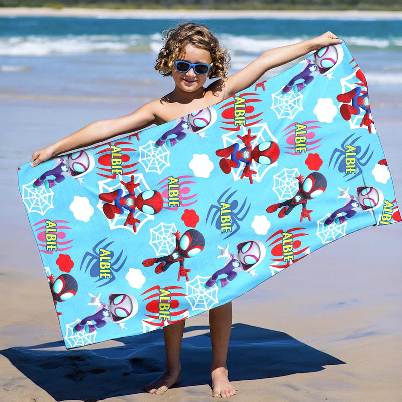 Personalized Name Beach Towel Bath Towel Custom Birthday Vacation Gift