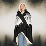 Gothic Hooded Blanket,  Wearable Blanket For Goth Lovers, Vampire Goth Skeleton Hoodie Halloween Costume