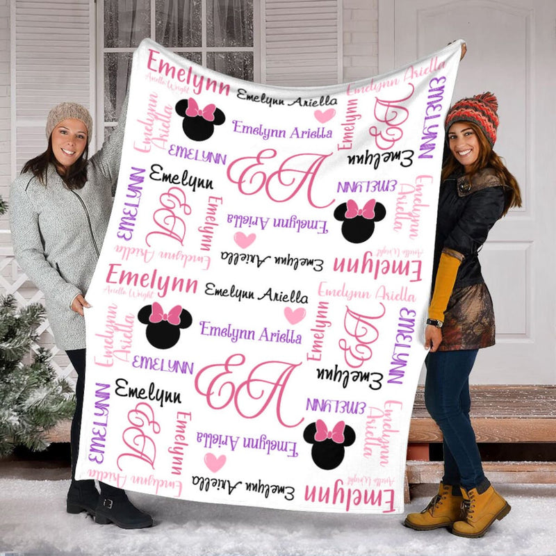 Personalized Name Blanket, Custom Name Birthday Gifts for Kids Adults