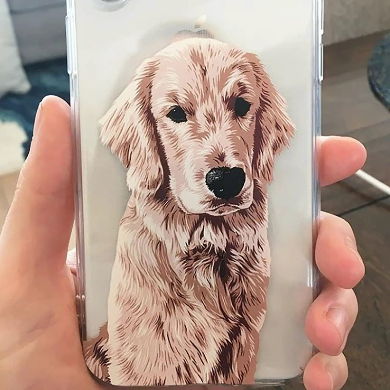 Custom Pet Portrait Phone Case - Gift for dog lover, Dog gift ideas , Dog loss gift