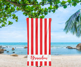 Striped Personalized Beach Towel Bath Towel Pool Towel