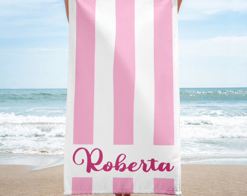 Striped Personalized Beach Towel Bath Towel Pool Towel