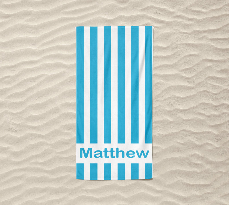 Striped Personalized Beach Towel Bath Towel Pool Towel