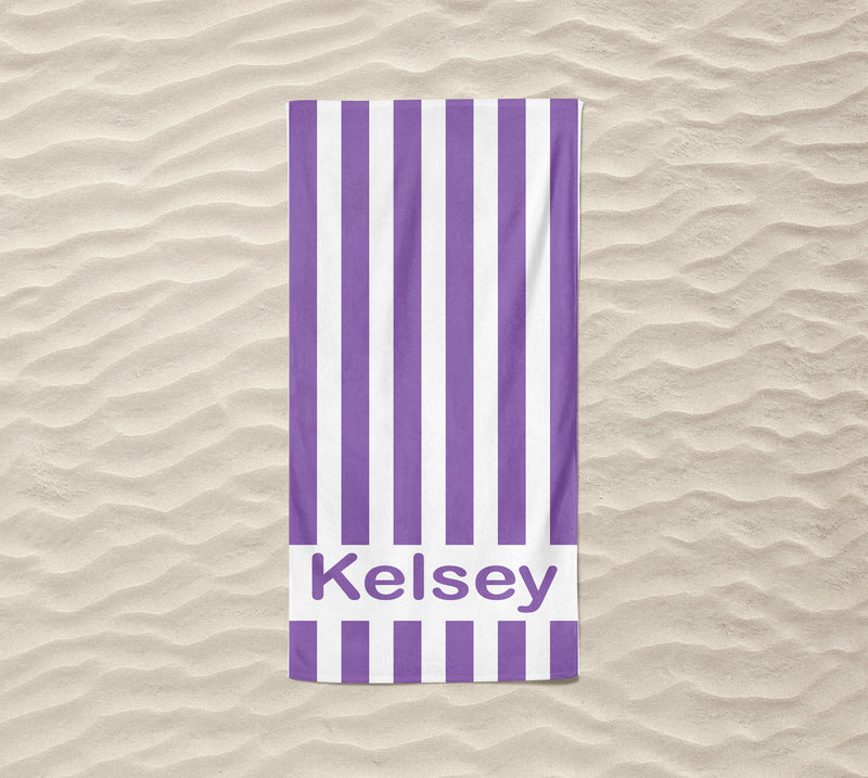 Striped Personalized Beach Towel Bath Towel Pool Towel