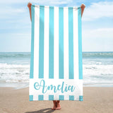 Striped Personalized Beach Towel Bath Towel Pool Towel