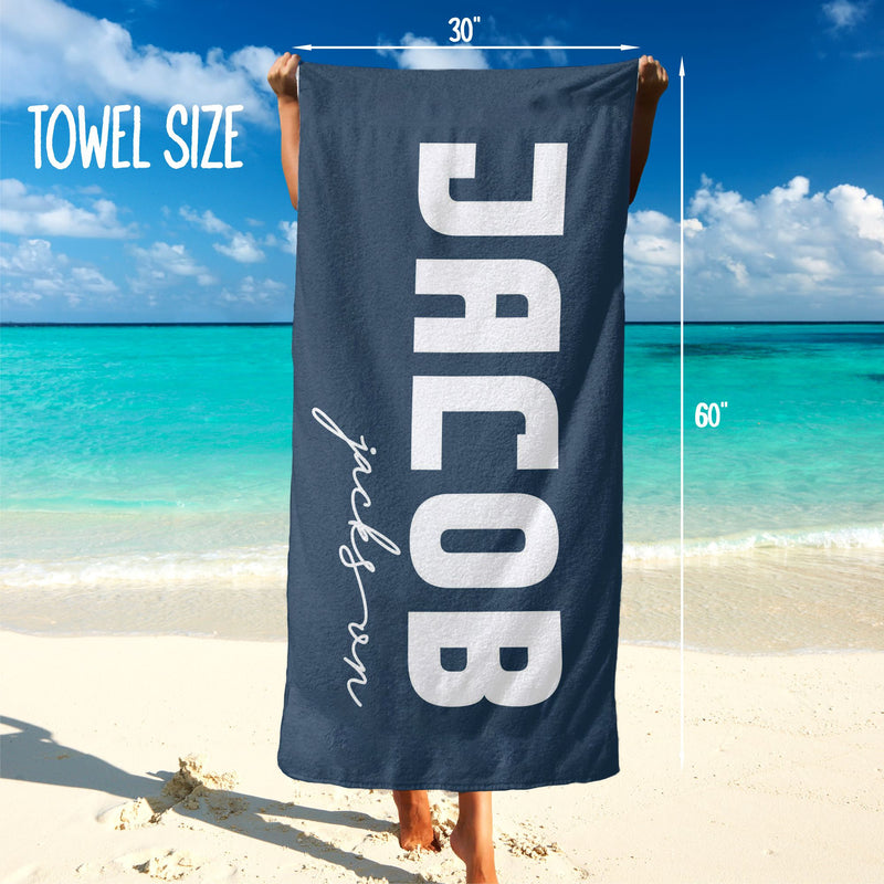 Personalized Name Beach Towel Bath Towel Pool Towel