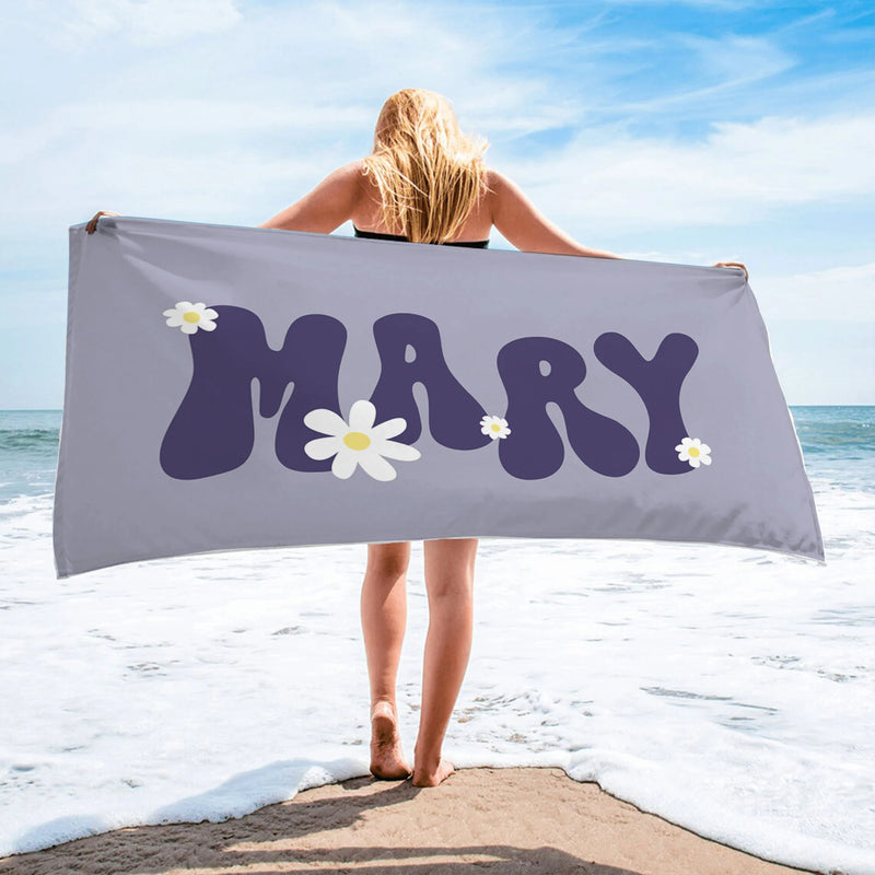 Personalized Name Beach Bath Pool Towel-Unique Gift for Family & Team Vacation,Bachelorette Party and Birthday