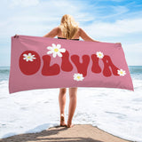 Personalized Name Beach Bath Pool Towel-Unique Gift for Family & Team Vacation,Bachelorette Party and Birthday