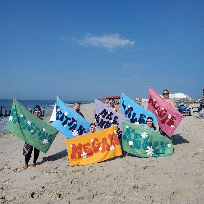 Personalized Name Beach Bath Pool Towel-Unique Gift for Family & Team Vacation,Bachelorette Party and Birthday