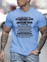 Awesome Mom Print T Shirt for Men