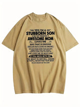 Awesome Mom Print T Shirt for Men