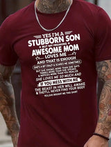 Awesome Mom Print T Shirt for Men