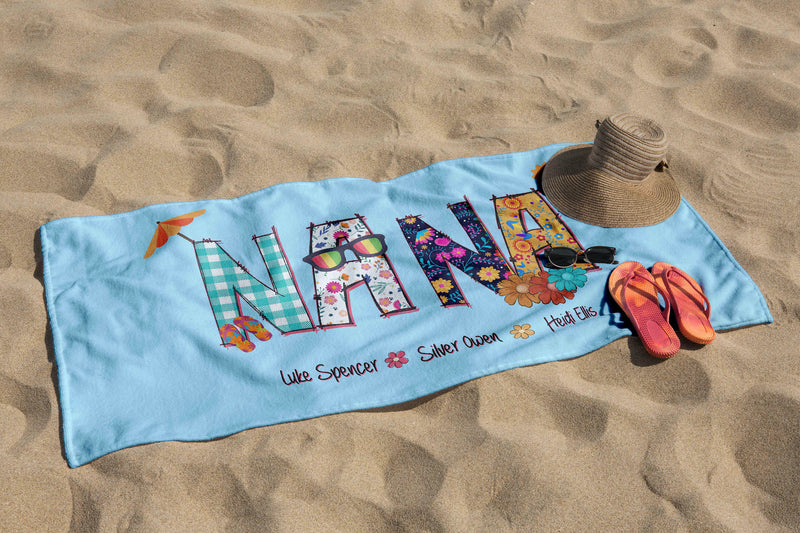 Personalized Name Beach Towel Bath Towel Pool Towel