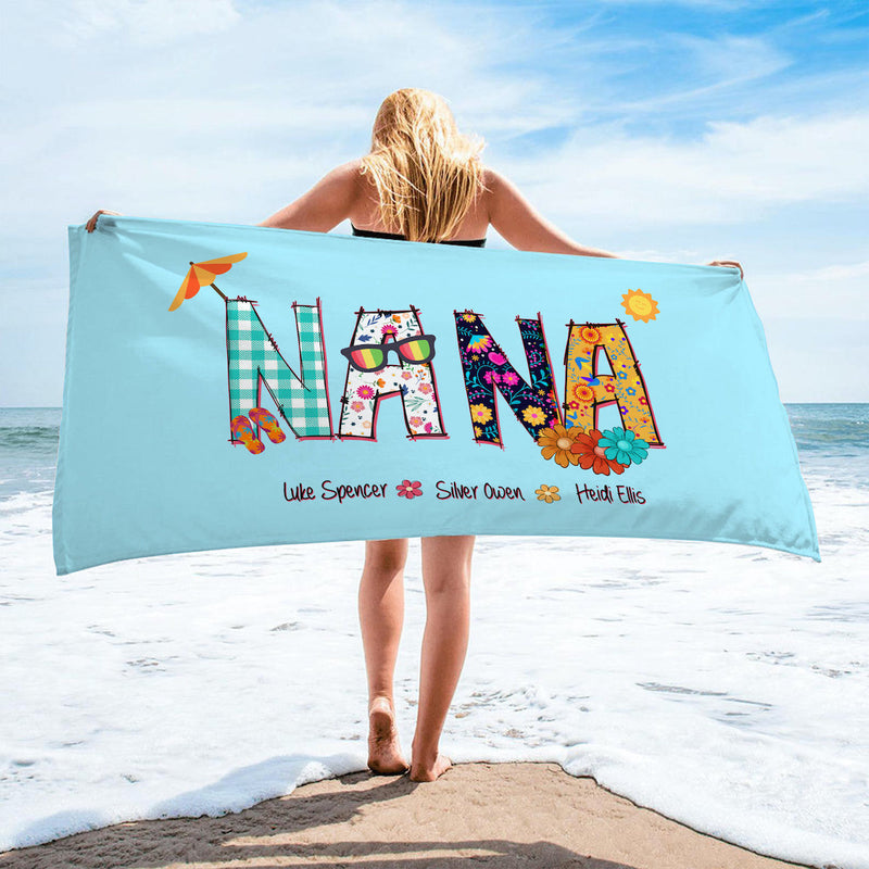 Personalized Name Beach Towel Bath Towel Pool Towel