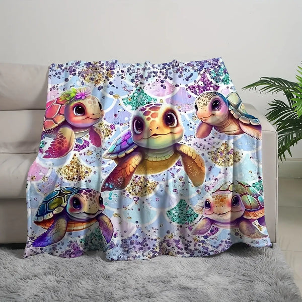 Cute Sea Turtle Mermaid High Quality Super Soft Blanket