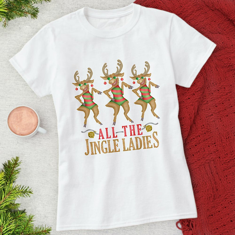 Funny Christmas Reindeer All the Jingle Ladies Shirt Sweatshirt