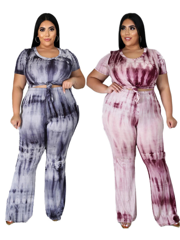 Plus Tie Dye Two Pieces Set