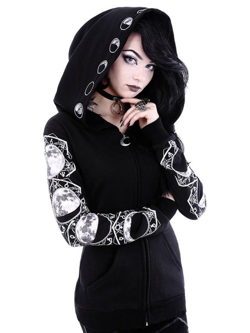 Zipper Up Hooded Sweatshirt