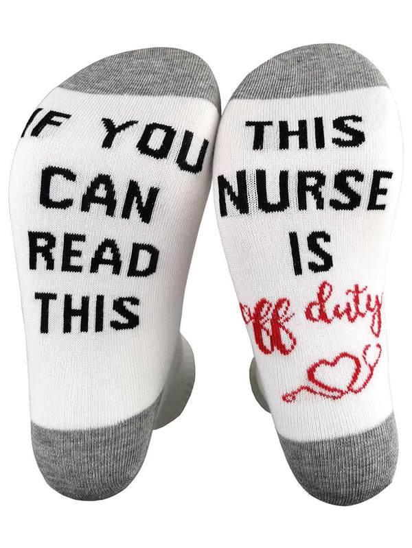 Nurse is Off Duty Crew Socks