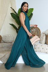 Solid Backless Wide Leg Jumpsuit