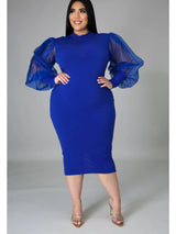 Plus Size Mesh Bodycon Dress