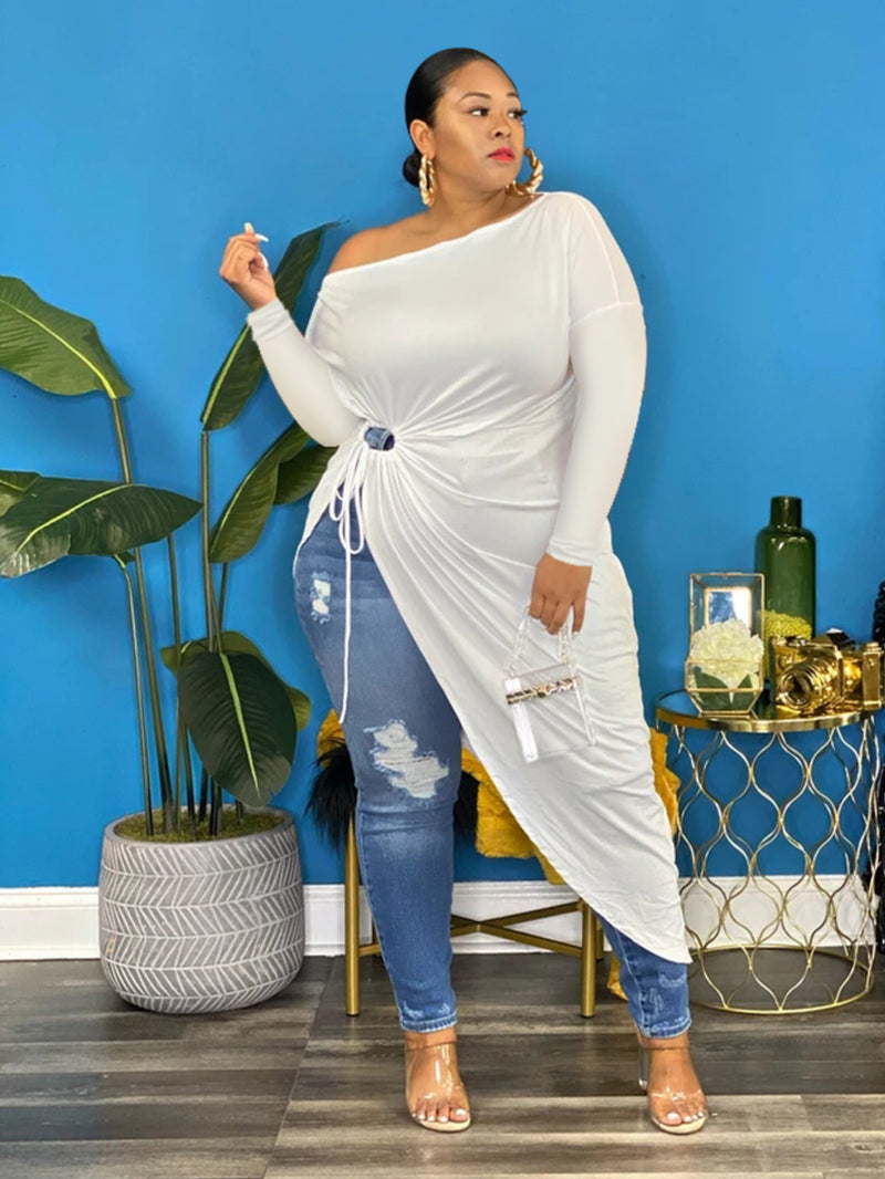 Plus Size High Split Dress