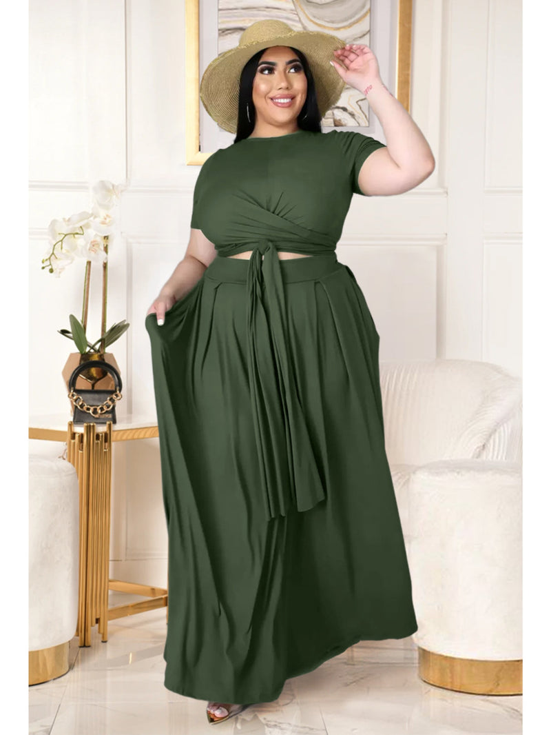 Plus Size Top & Dress Two Piece Set