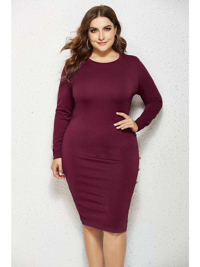 Solid Bodycon Midi Dress