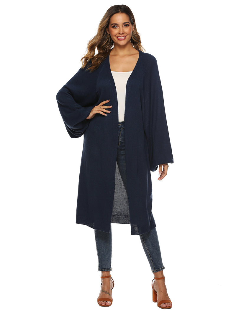 Ribbed Knit Open Front Cardigan