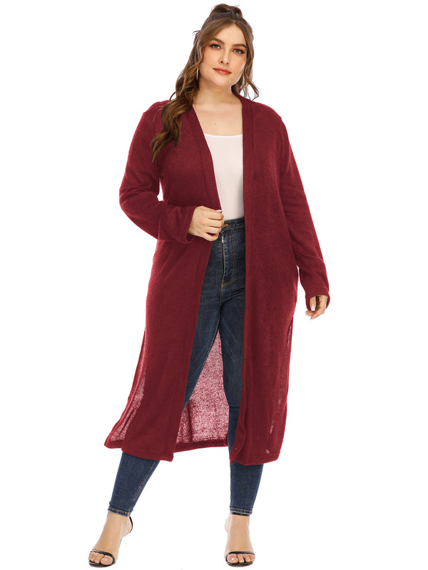 Ribbed Knit Open Front Cardigan