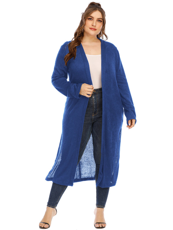 Ribbed Knit Open Front Cardigan