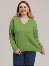 Plus Size V Neck Sweater