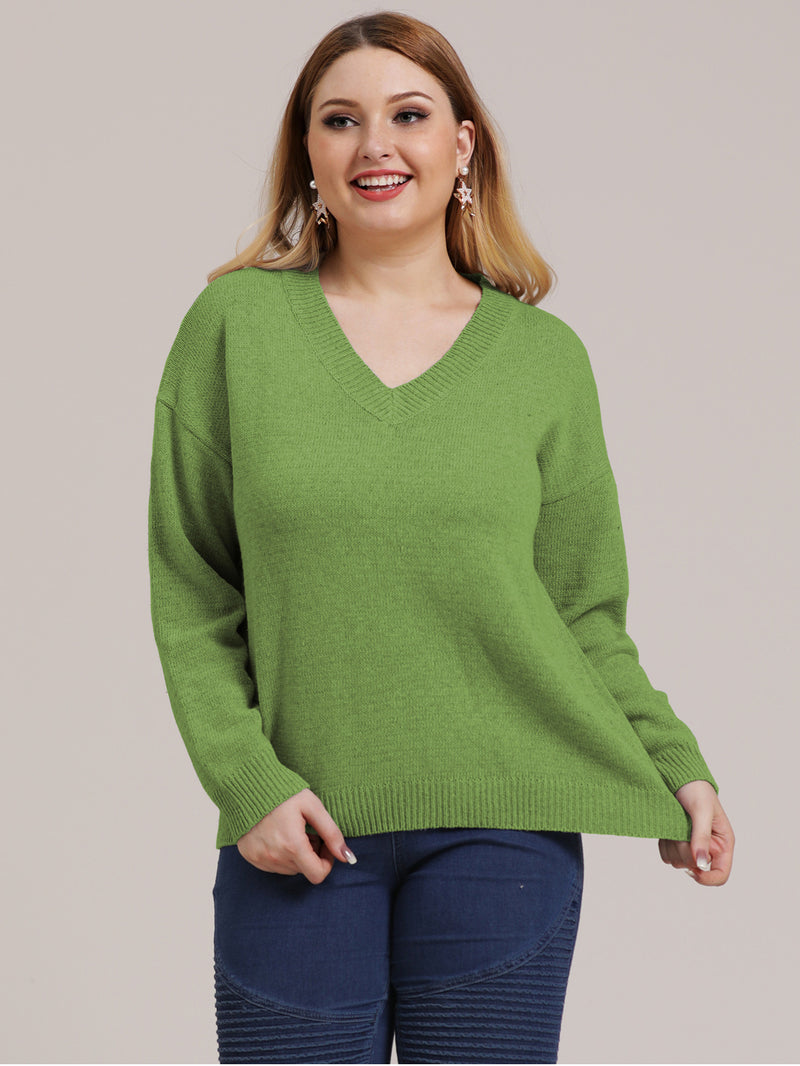 Plus Size V Neck Sweater