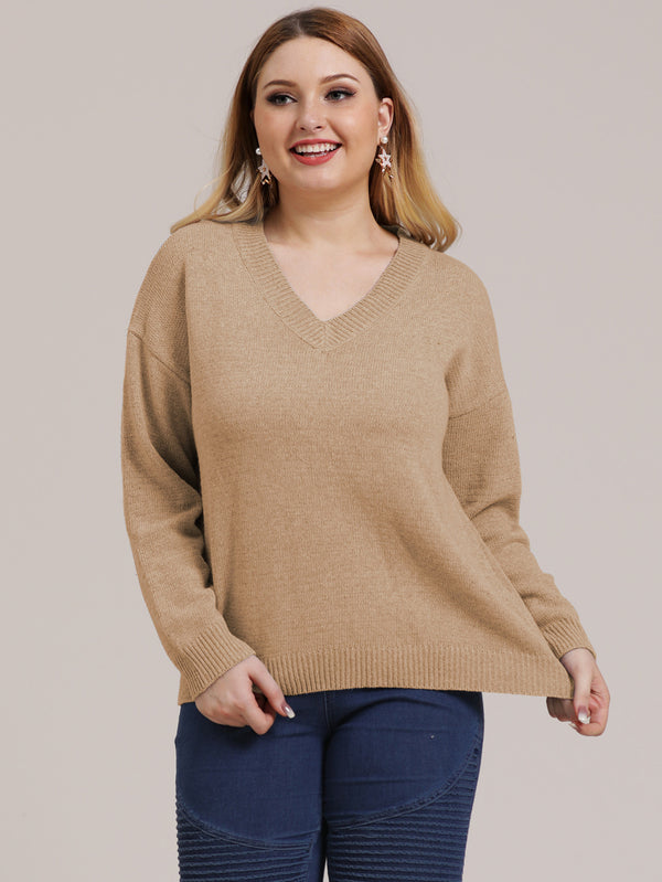 Plus Size V Neck Sweater