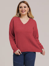 Plus Size V Neck Sweater