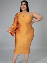 Plus Size One Shoulder Bodycon Dress