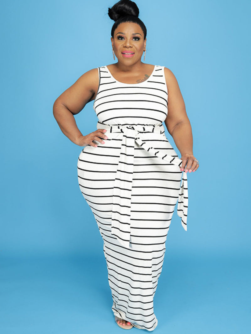 Plus Size Belted Bodycon Dress