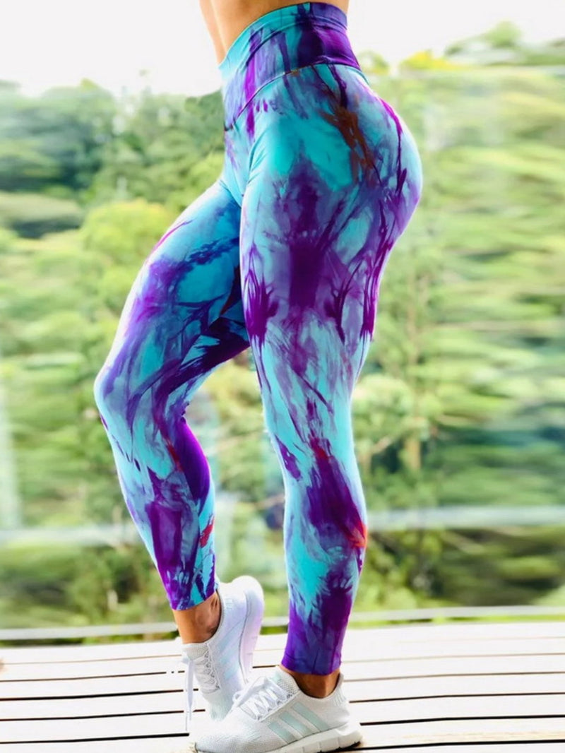 Tie Dye Absorbs Sweat Breathable Seamless Leggings