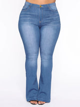 High Waist Raw Hem Bootcut Jeans