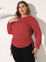 Plus Size Drawstring Waist Top