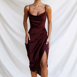 Silk Side Split Dress