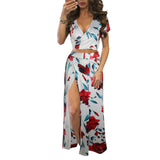 Knot Back Floral Top & Split Thigh Dress