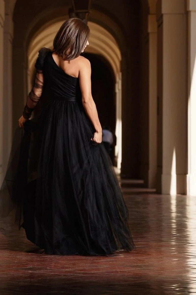 Plus Size Elegant Formal Tulle Maxi Dress